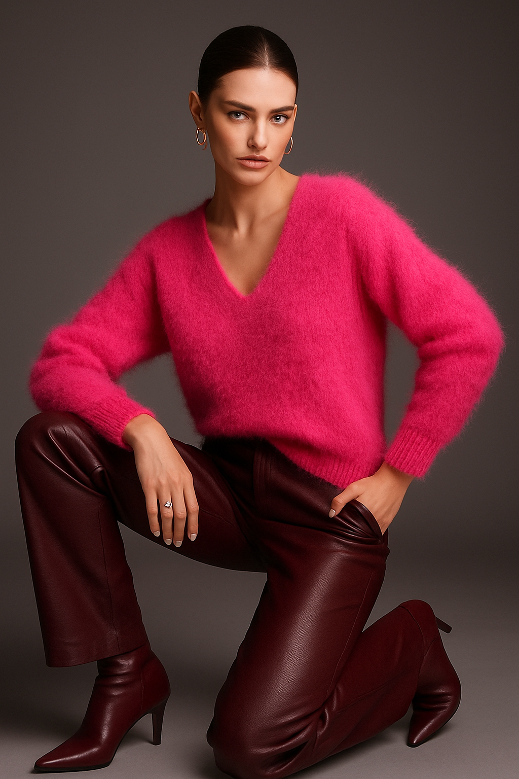 Mohair v neck jumper