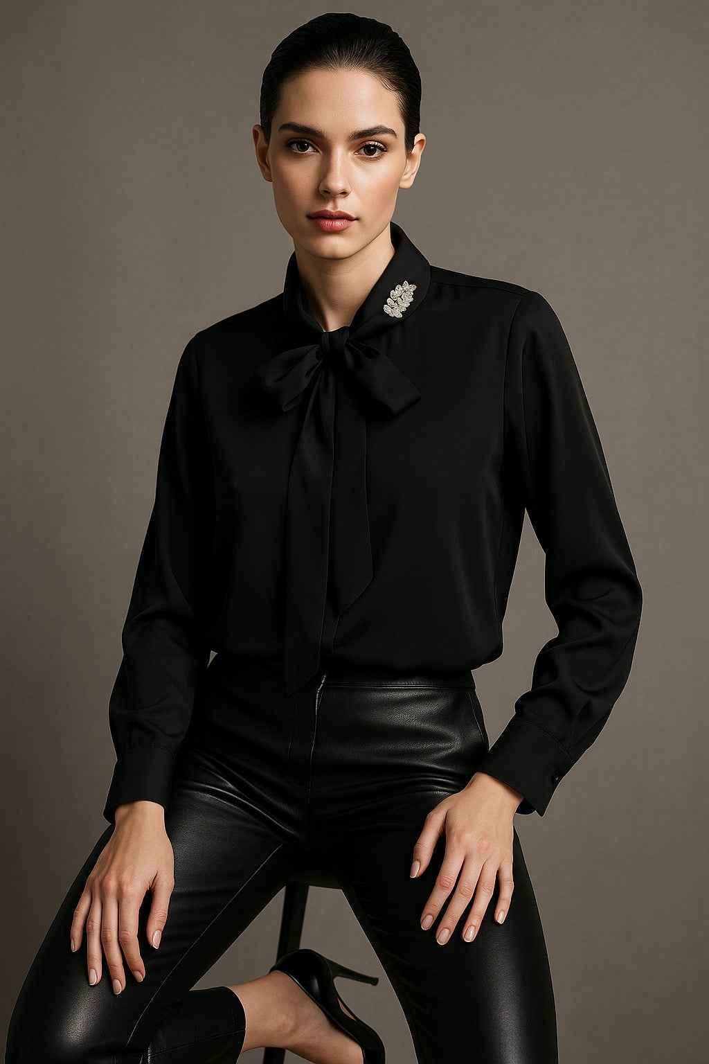 embellished neck blouse