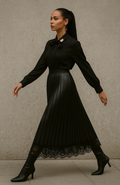Pleated lave and Pu skirt